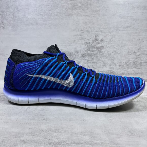 Nike Free RN Motion Flyknit Running Shoes - Men's Size 8 - Blue - Picture 2 of 10